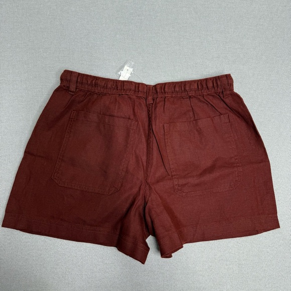 Madewell 100% Linen Pull-On Drawstring Shorts Henna Size Medium NWT - Picture 5 of 7